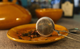 Stock Image: ball shape tea infuser