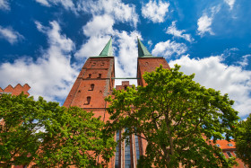 Stock Image: Beautiful cathedral of the hanseatic city of Lübeck - Dom zu Lübeck