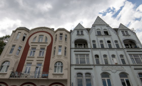 Stock Image: beautiful colorful townhouses in wuppertal