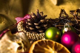 Stock Image: beautiful golden christmas decoration