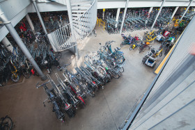 Stock Image: Bicycle underground garage