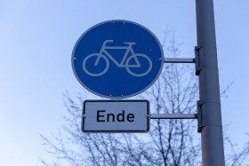 Stock Image: Bike Route Sign