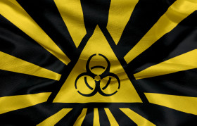 Stock Image: Biological hazard Symbol Flag