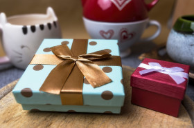 Stock Image: birthday presents at the table