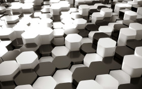 Stock Image: black and white lozengo abstract geometric background with hexagons