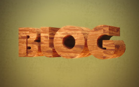Stock Image: blog wooden font
