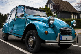 Stock Image: blue classic car