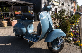 Stock Image: blue Italian vespa