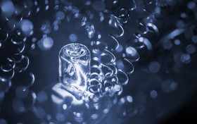 Stock Image: Blue led light abstract background macro close-up
