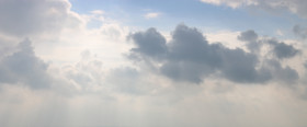 Stock Image: Blue sky with white storm laden clouds sky replacement