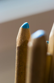 Stock Image: blue wood crayon