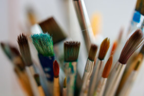 Stock Image: Brush collection by an artist