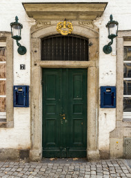 Stock Image: canon old green door
