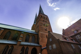 Stock Image: cathedral of the hanseatic city of lubeck