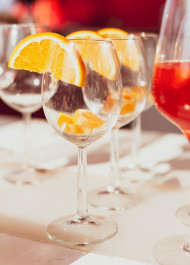 Stock Image: champagne cocktail - summer drink