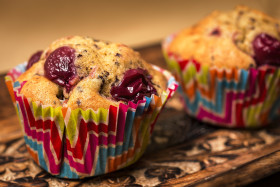 Stock Image: cherry muffins