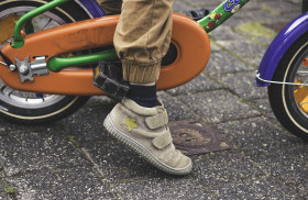 Stock Image: child with a bicycle