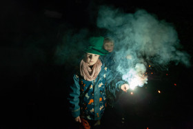 Stock Image: Child with sparkler