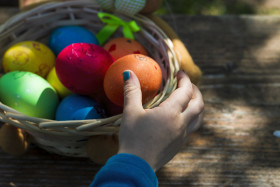 Stock Image: children collecting easter eggs
