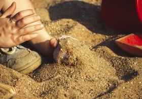 Stock Image: children in a sandbox