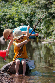 Stock Image: Children play fishing