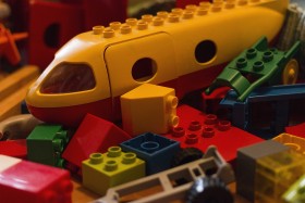 Stock Image: Children's building blocks in the children's room