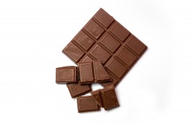 Stock Image: Chocolate bar isolated on white background