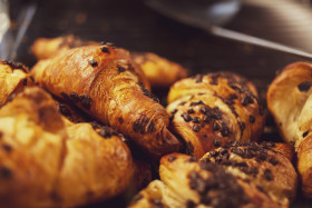 Stock Image: chocolate croissants