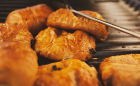 Stock Image: chocolate croissants