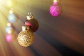 Stock Image: christmas balls light