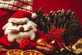 Stock Image: christmas decoration xmas socks