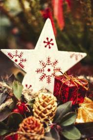Stock Image: christmas star and gift