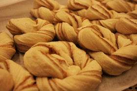 Stock Image: cinnamon buns dough