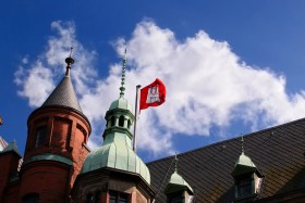 Stock Image: Civil flag of Hamburg