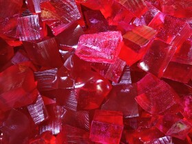 Stock Image: Classic Red Jello Dessert