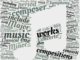 Stock Image: classical music tag cloud white background