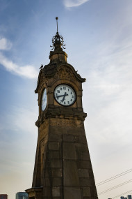 Stock Image: clock tower dusseldorf