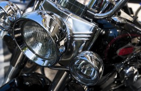 Stock Image: Close up of a high power motorcycle