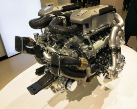 Stock Image: Close up shot of car engine