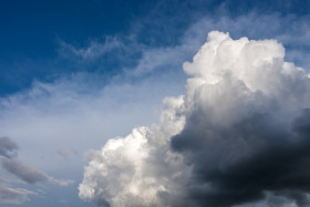 Stock Image: Cloudy sky background for sky replacement