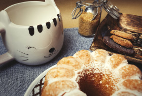 Stock Image: coffee and cake served