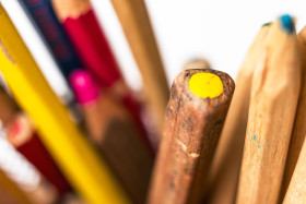 Stock Image: colored pencils white background