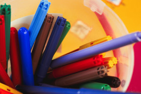 Stock Image: colorful felt tip pens