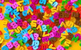 Stock Image: colorful numbers salad background