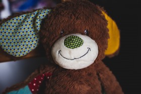 Stock Image: colorful plush teddy portrait