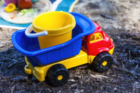 Stock Image: colorful toy dump truck