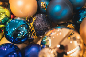 Stock Image: Colourful Christmas balls