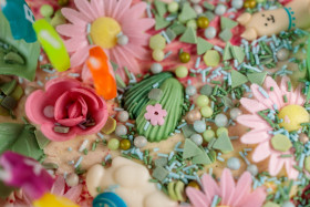 Stock Image: Colourful Sugar Decoration Pearls, Animals, Sprinkles and Flowers