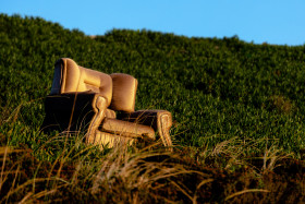 Stock Image: Comfortable leather armchair