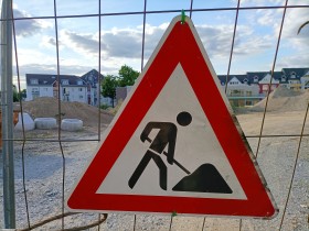 Stock Image: Construction site sign